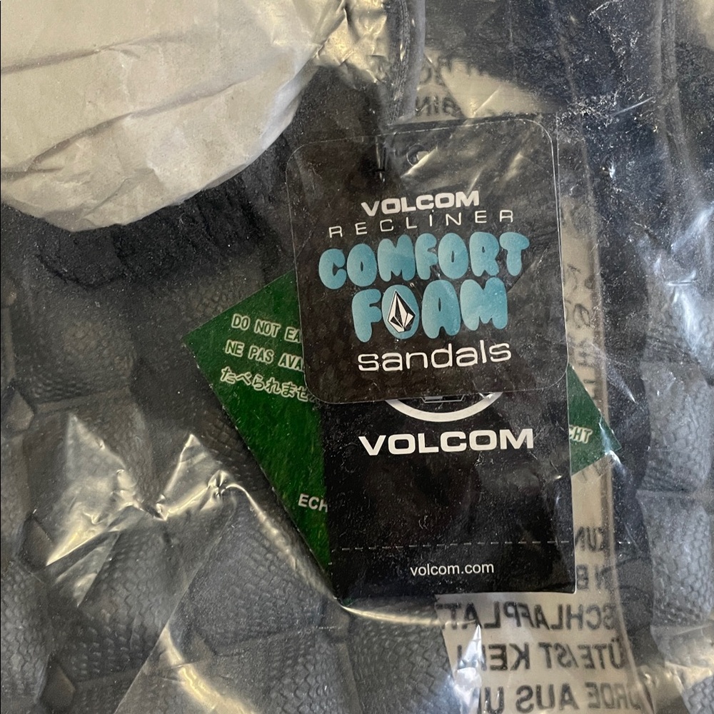 Volcom Recliner Sandal Light Gray Quilted Foam Flip Flops Men 11 NWT - Picture 5 of 11